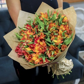 Букет "Оттенки осени" из 27 альстромерий в Орехово-Зуево