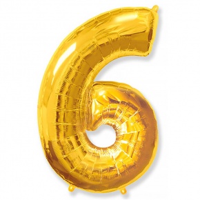 Шар гелиевый цифра 6 (40х102 см) в Орехово-Зуево