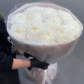 Букет из 11 белых хризантем  в Орехово-Зуево