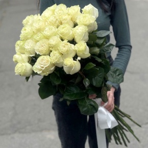 Монобукет из 25 роз Эквадор Мондиаль (80 см) в Орехово-Зуево