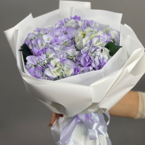 Букет из 5 фиолетовых гортензий в Орехово-Зуево
