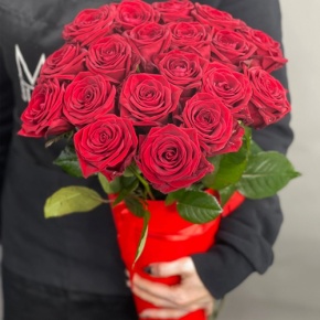 21 красная роза в конусе (50 см) в Орехово-Зуево