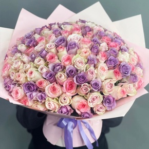 Букет из 101 розы нежный микс (40 см) в Орехово-Зуево