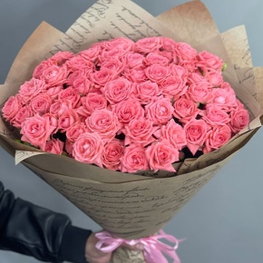 Букет из 15 кустовых коралловых роз (60 см) в Орехово-Зуево