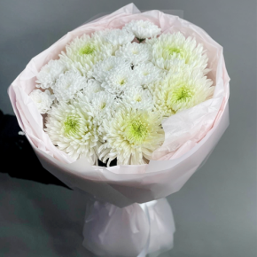 Букет из микса белых хризантем Магнум  в Орехово-Зуево