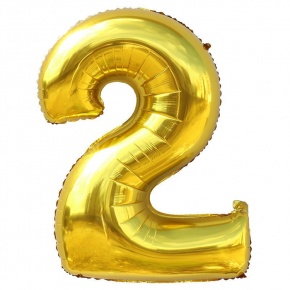 Шар гелиевый цифра 2 (40х102 см) в Орехово-Зуево