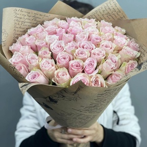 Букет из 51 пастельной розы (40 см) в Орехово-Зуево