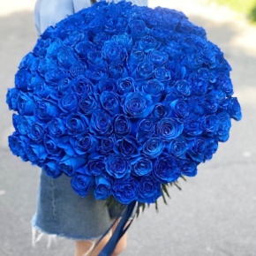 Букет из 125 синих роз Эквадор (60 см) в Орехово-Зуево