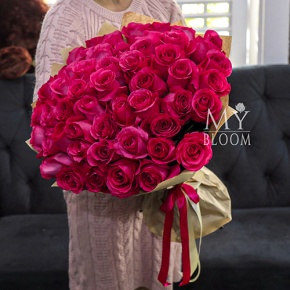 Букет 51 роза Эквадор Пинк Флоид (60 см) в Орехово-Зуево