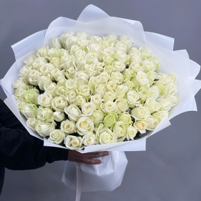 Букет "Лебединая верность" из 101 белой розы (60 см) в Орехово-Зуево