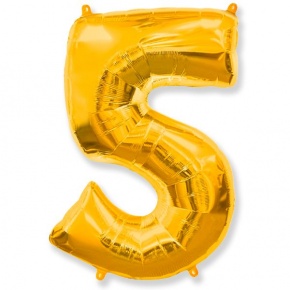 Шар гелиевый цифра 5 (40х102 см) в Орехово-Зуево