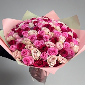 Букет "Ода любви" из 101 розы микс (40 см) в Орехово-Зуево