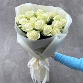 Букет "Умка" из 15 белых роз (50 см) в Орехово-Зуево