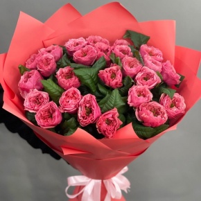 Букет из 25 махровых пионовидных роз Риджентс парк  (70 см) в Орехово-Зуево
