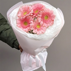 Букет из 5 розовых гербер мини в Орехово-Зуево