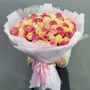 Букет из 101 розы  микс (70 см) в Орехово-Зуево