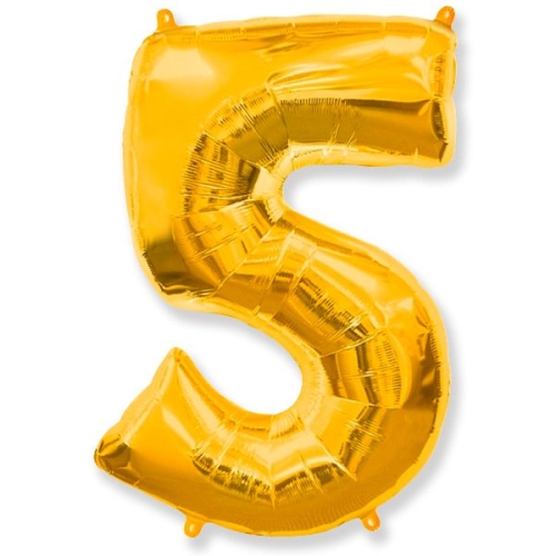 Шар гелиевый цифра 5 (40х102 см) в Орехово-Зуево