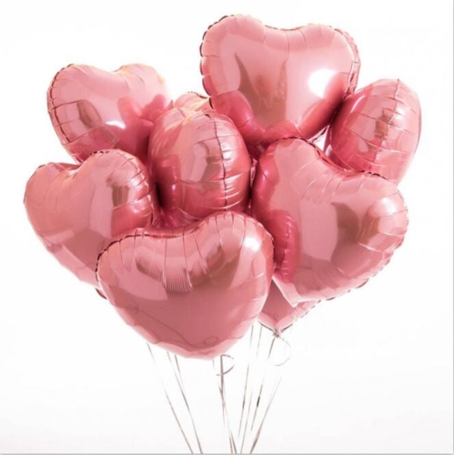 Сердце розовое фольгированный шар с гелием (45 см) в Орехово-Зуево