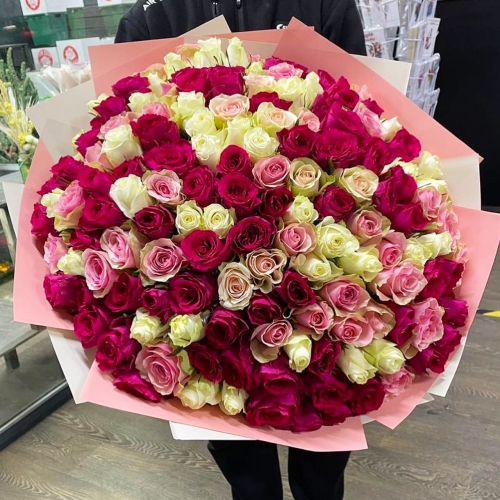 Букет 151 роза ягодный микс (40 см) в Орехово-Зуево